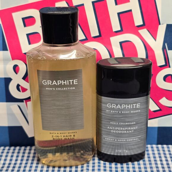BBW Graphite 2 In 1 Hair & Body Wash + Antiperspirant Deodorant Men's Collection - Picture 1 of 4